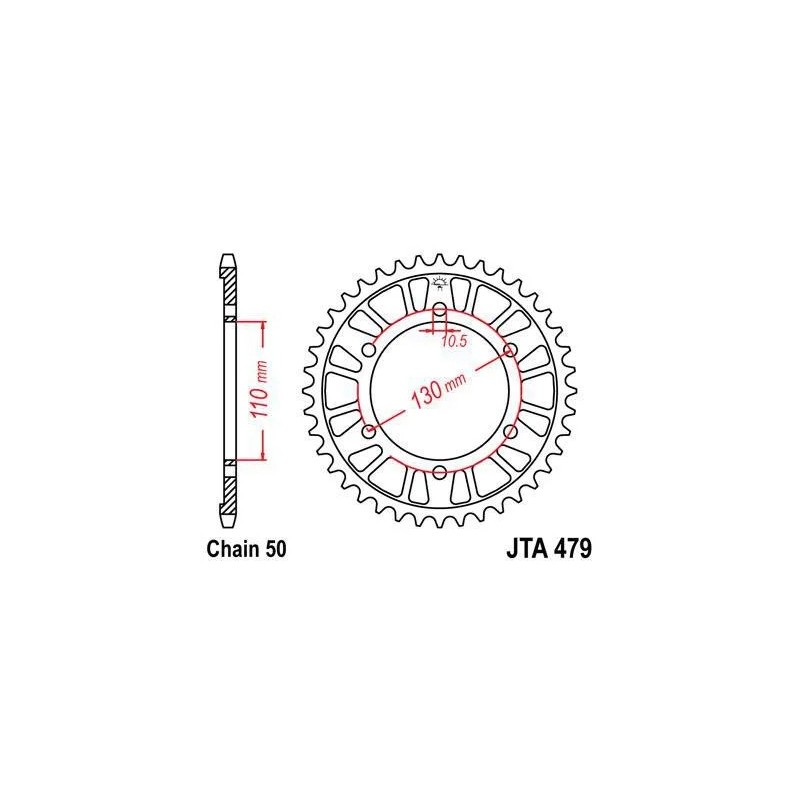 corona moto jt sprockets de acero de 45 dientes jtr479 45