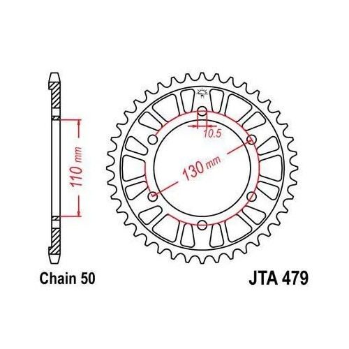 corona moto jt sprockets de acero de 45 dientes jtr479 45