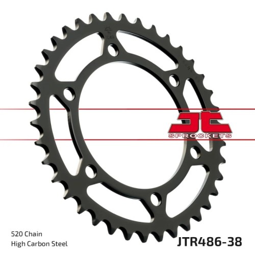 corona moto jt sprockets de acero de 38 dientes jtr486 38
