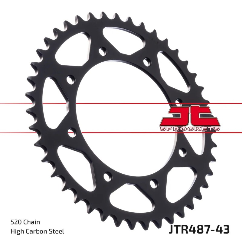 corona moto jt sprockets de acero de 43 dientes jtr487 43