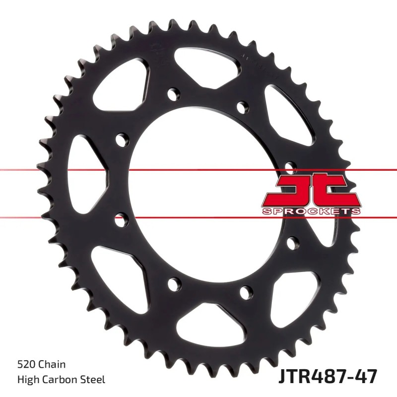corona moto jt sprockets de acero de 47 dientes jtr487 47