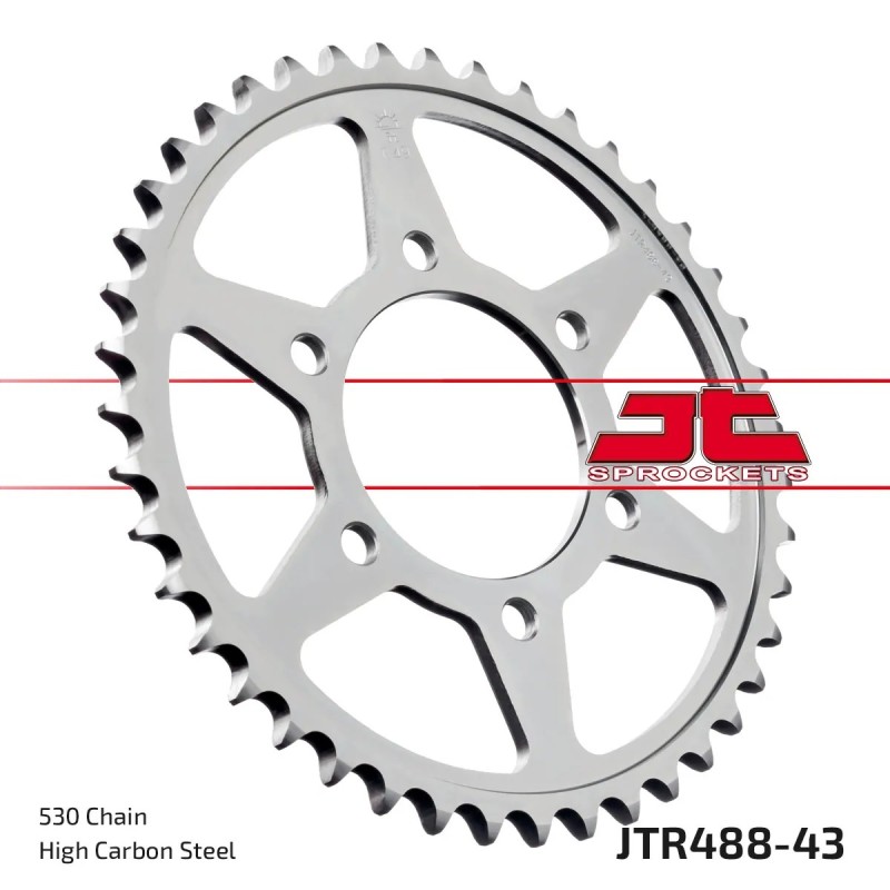 corona moto jt sprockets de acero de 43 dientes jtr488 43