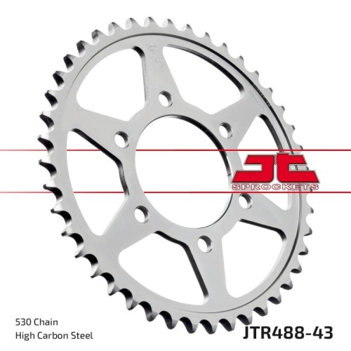 corona moto jt sprockets de acero de 43 dientes jtr488 43