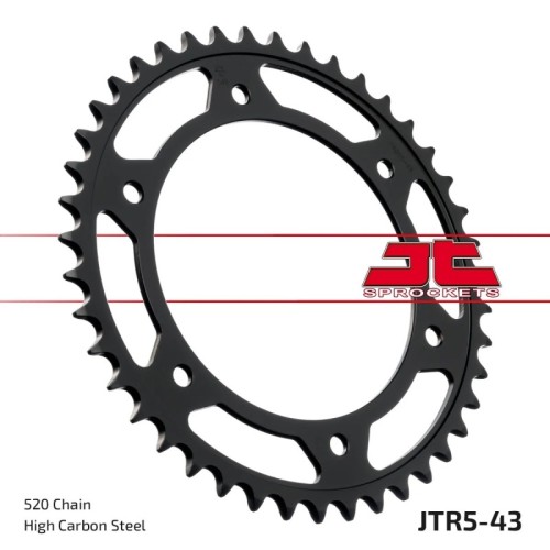 corona moto jt sprockets de acero de 43 dientes jtr5 43