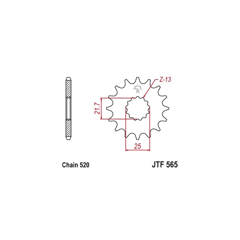 pinon jt sprockets 14 dientes con goma jtf565 14rb