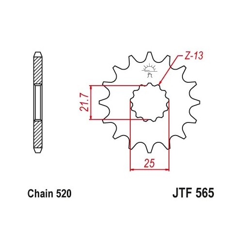 pinon jt sprockets 14 dientes con goma jtf565 14rb