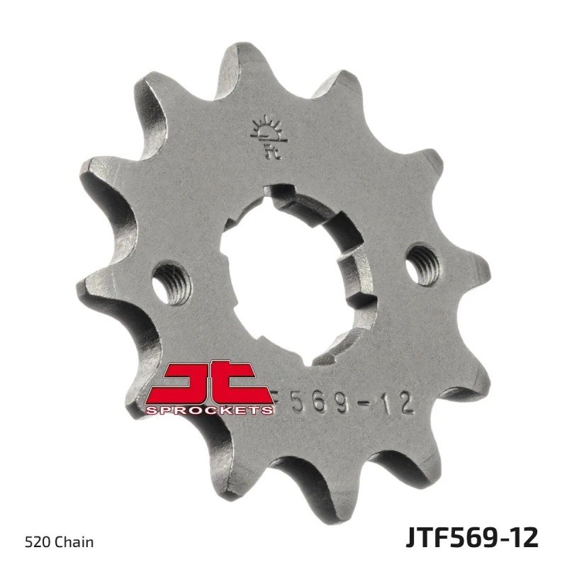 pinon de moto jt sprockets acero 12 dientes p 520 jtf 12569 12