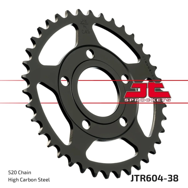 corona moto jt sprockets de acero de 38 dientes jtr604 38