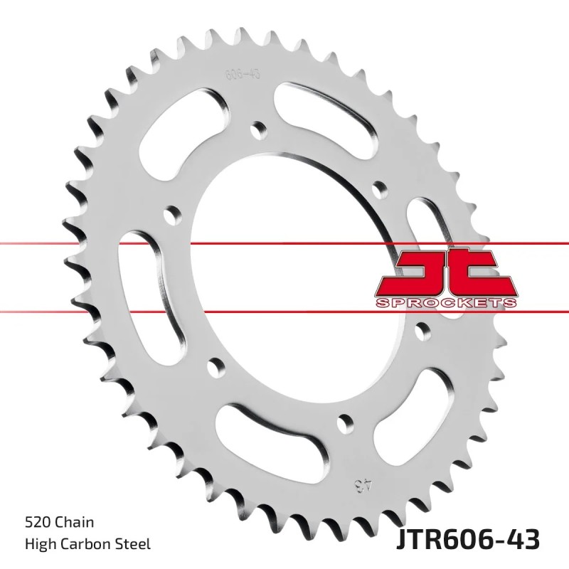 corona moto jt sprockets de acero de 43 dientes jtr606 43