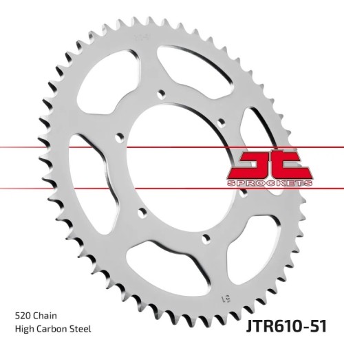 corona moto jt sprockets de acero de 51 dientes jtr610 51