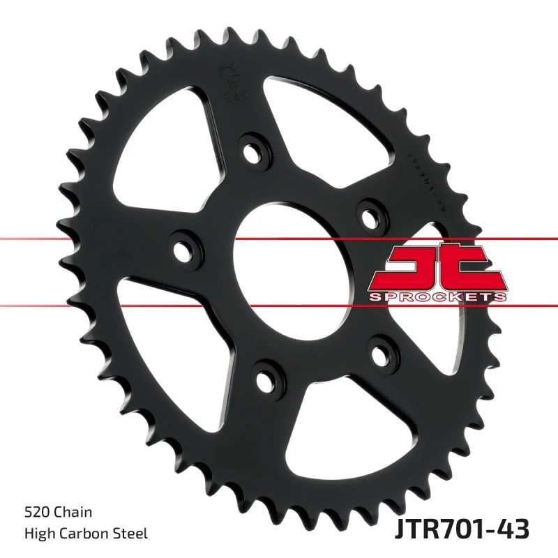 corona moto jt sprockets de acero de 43 dientes jtr701 43