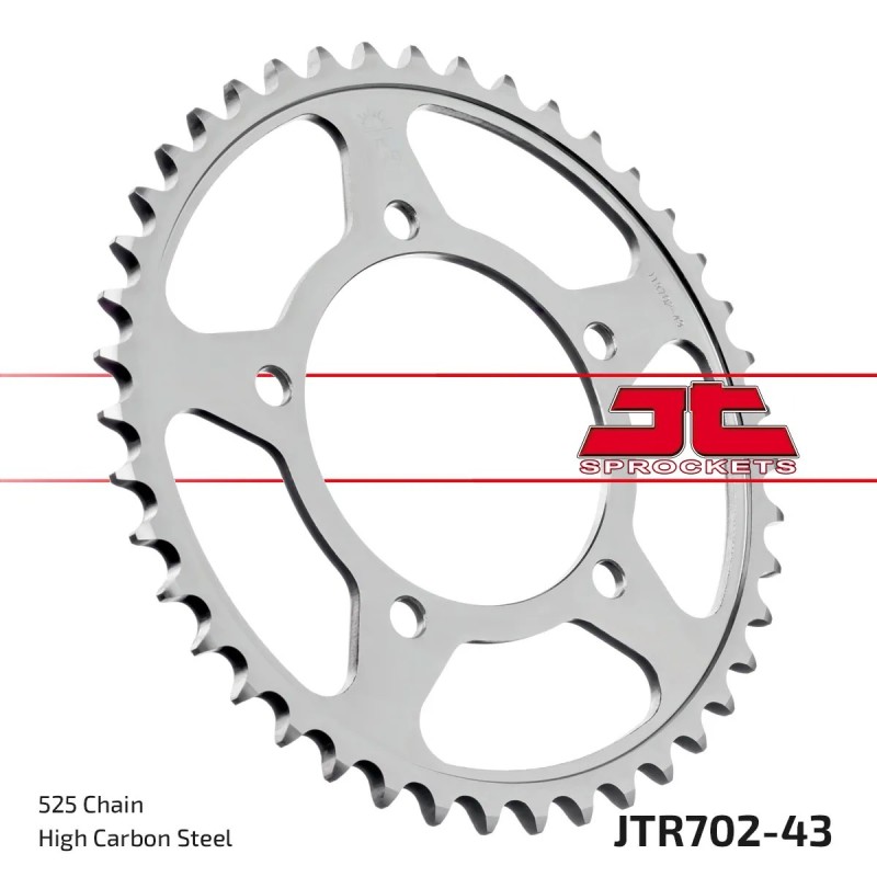 corona moto jt sprockets de acero de 43 dientes jtr702 43
