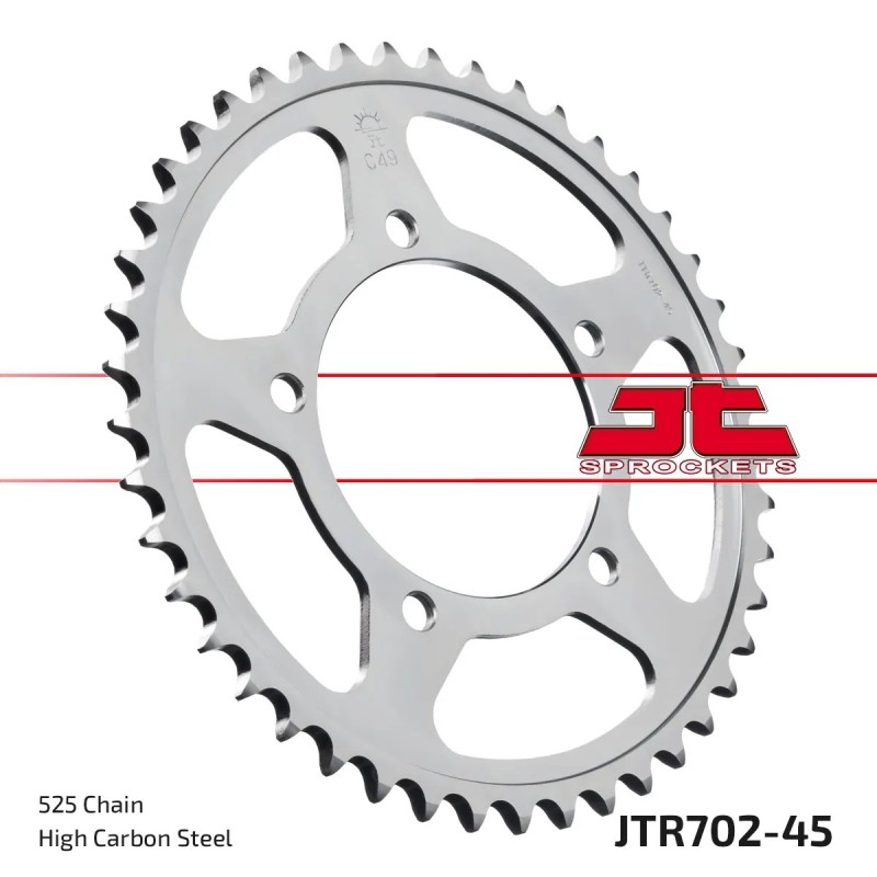 corona moto jt sprockets de acero de 45 dientes jtr702 45