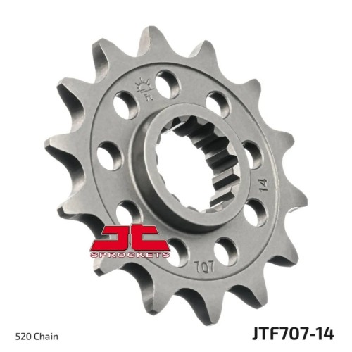 pinon de moto jt sprockets acero 14 dientes p 520 jtf707 14