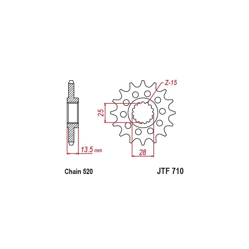 pinon aprilia tuono factory 660 16 dientes con goma jt sprockets jtf710 16rb