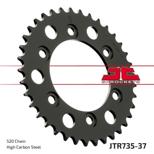 corona moto jt sprockets de acero de 37 dientes jtr735 37