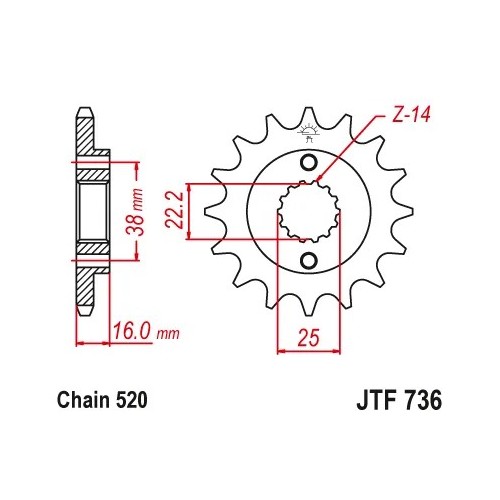 pinon ducati 15 th jt sprockets jtf736 15rb