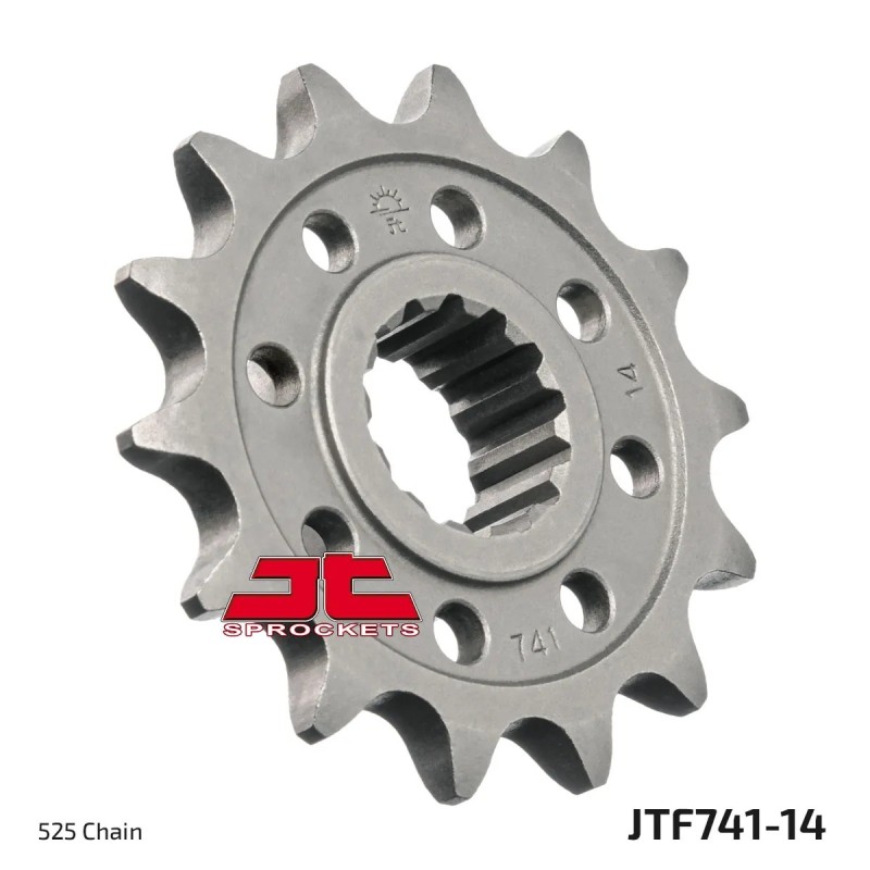 pinon de moto jt sprockets acero 14 dientes p 525 jtf741 14