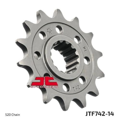 pinon de moto jt sprockets acero 14 dientes p 520 jtf742 14