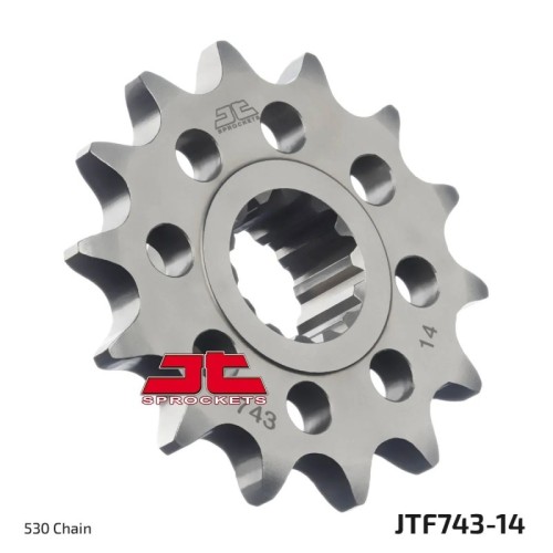 pinon de moto jt sprockets acero 14 dientes p 530 jtf743 14