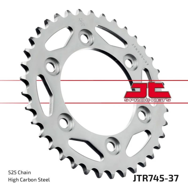 corona moto jt sprockets de acero de 37 dientes jtr745 37