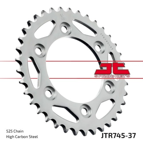 corona moto jt sprockets de acero de 37 dientes jtr745 37