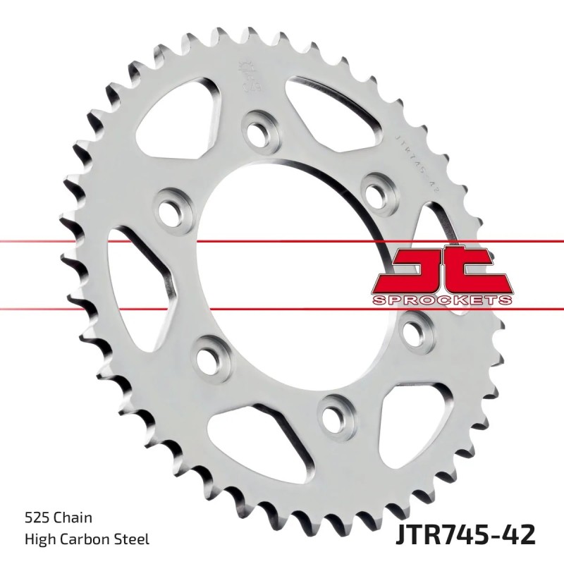 corona moto jt sprockets de acero de 42 dientes jtr745 42