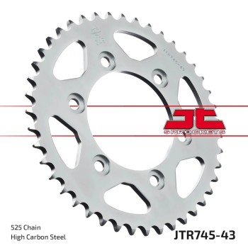 corona moto jt sprockets de acero de 43 dientes jtr745 43