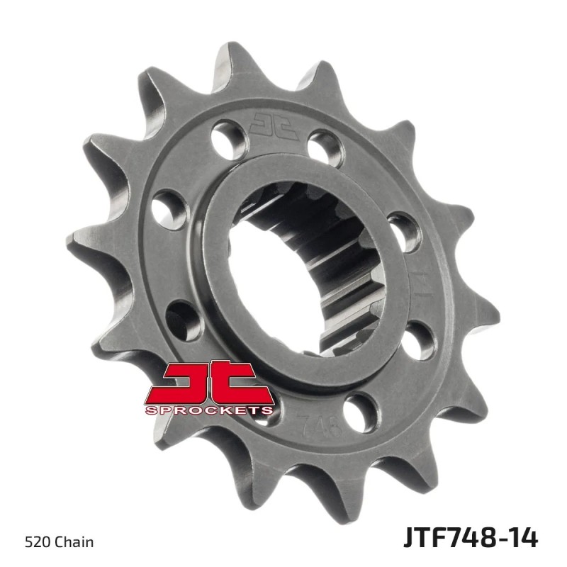pinon de moto jt sprockets acero 14 dientes p 520 jtf748 14