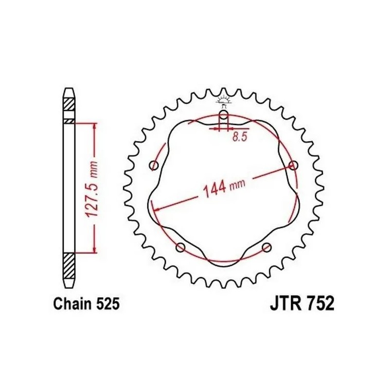 corona de aluminio jt sprockets moto 40 dientes 75240aljts