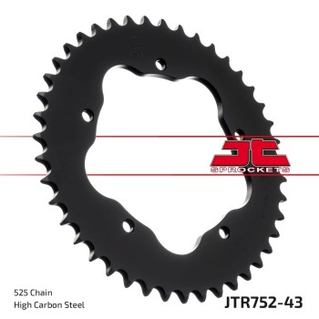 corona moto jt sprockets de acero de 43 dientes jtr752 43