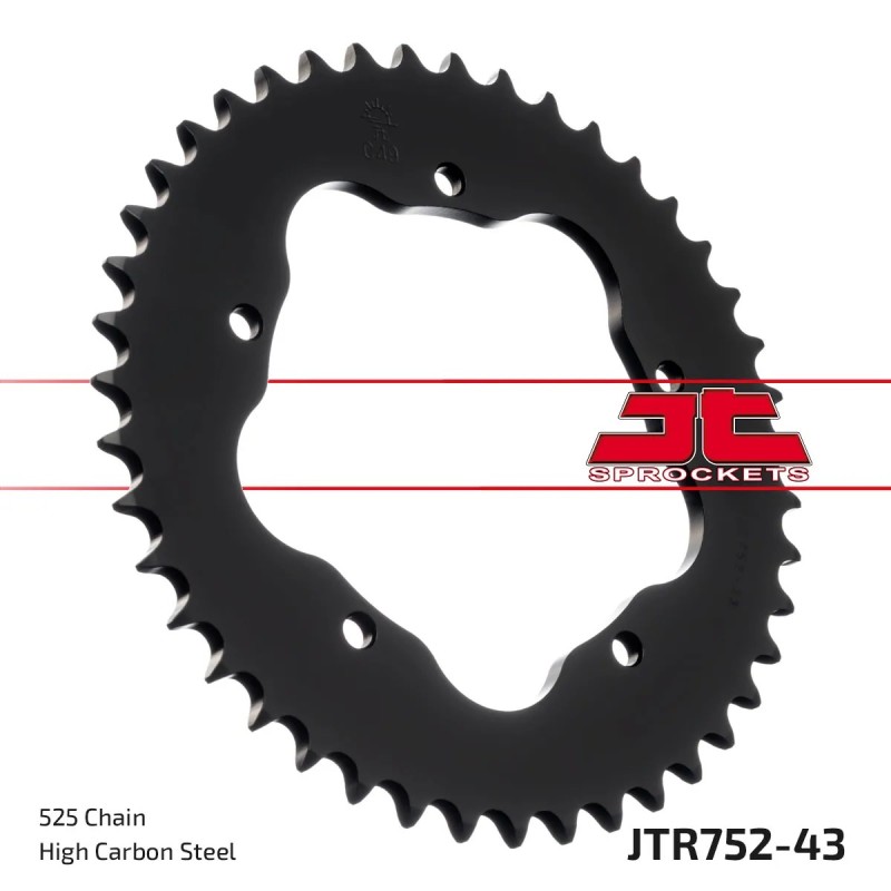 corona moto jt sprockets de acero de 43 dientes jtr752 43