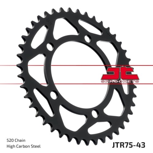 corona moto jt sprockets de acero de 43 dientes jtr75 43