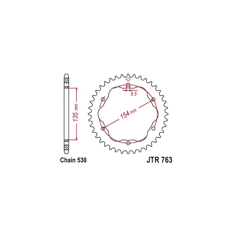 corona ducati multistrada 40 dientes negro jt sprockets jtr763 40zbk