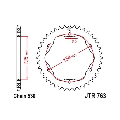 corona ducati multistrada 40 dientes negro jt sprockets jtr763 40zbk