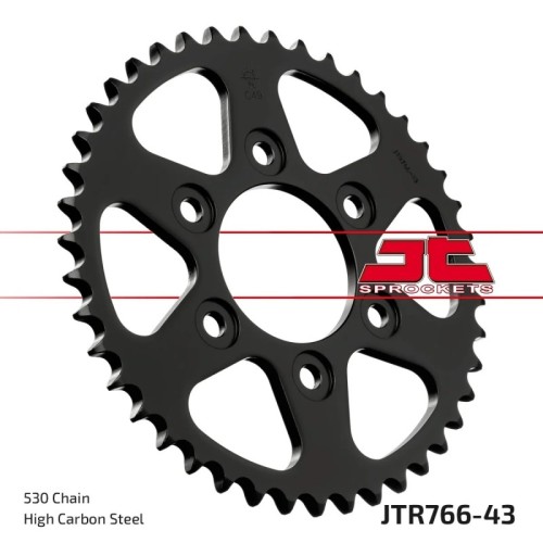 corona moto jt sprockets de acero de 43 dientes jtr766 43