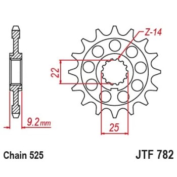 pinon benelli 16 th jt sprockets jtf782 16 2