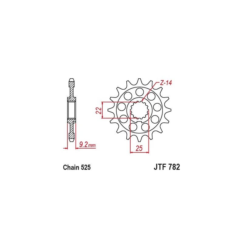 pinon benelli 16 th jt sprockets jtf782 16