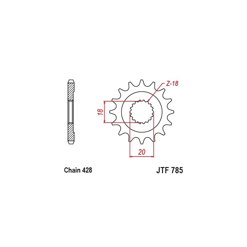 pinon 13 dientes jt sprockets jtf785 13