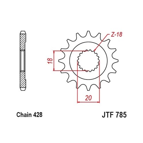 pinon 13 dientes jt sprockets jtf785 13