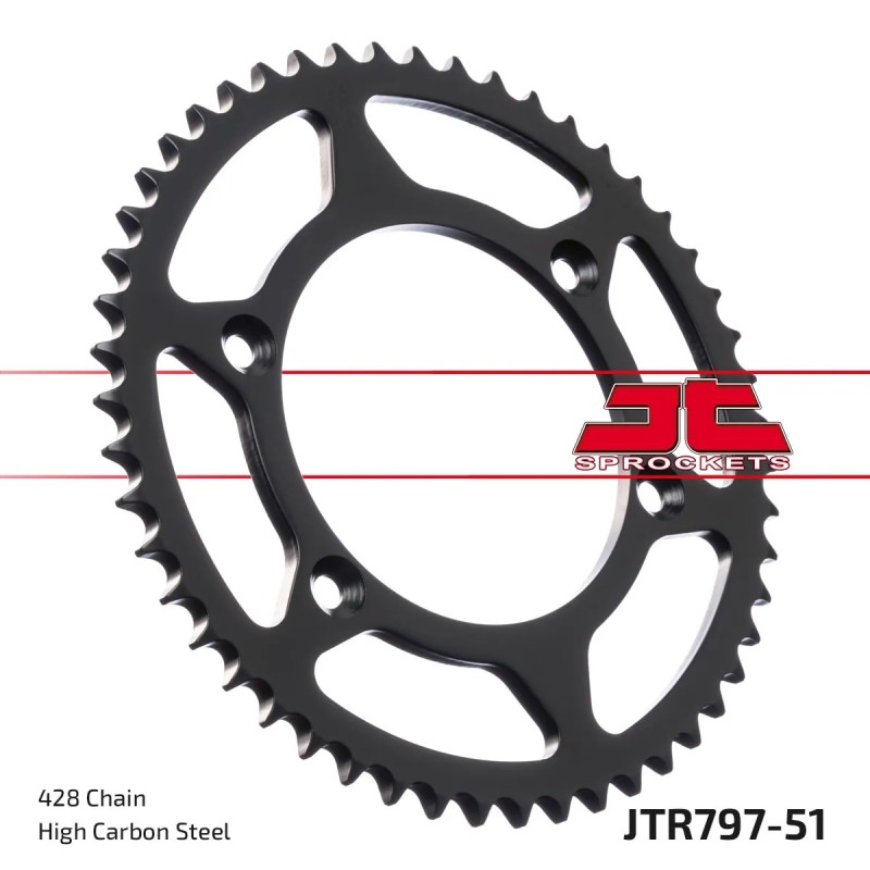 corona moto jt sprockets de acero de 51 dientes jtr797 51