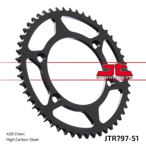 corona moto jt sprockets de acero de 51 dientes jtr797 51