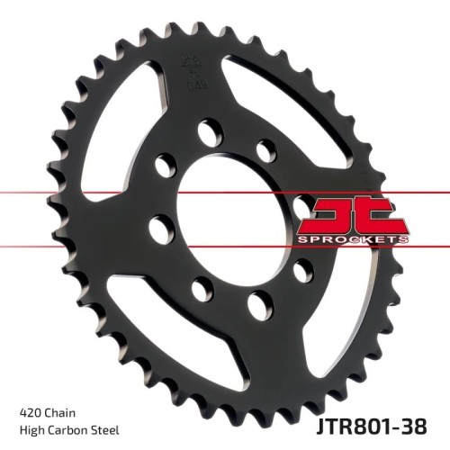 corona moto jt sprockets de acero de 38 dientes jtr801 38
