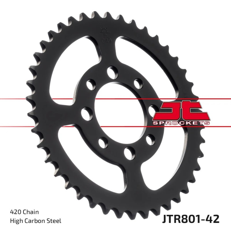 corona moto jt sprockets de acero de 42 dientes jtr801 42