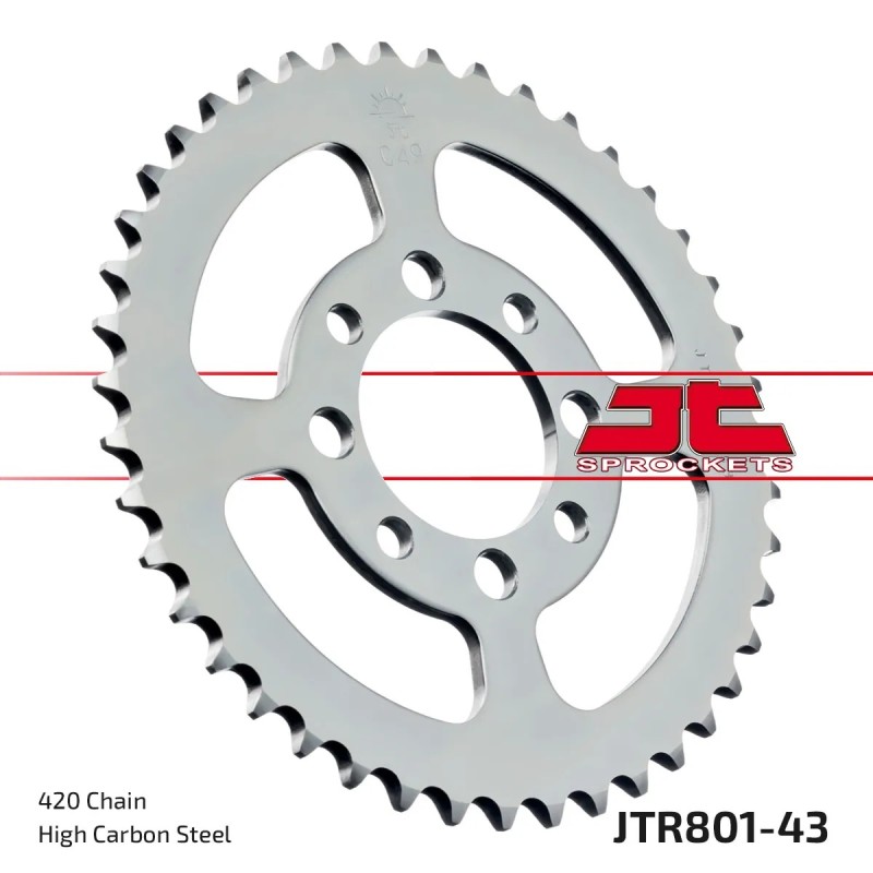 corona moto jt sprockets de acero de 43 dientes jtr801 43