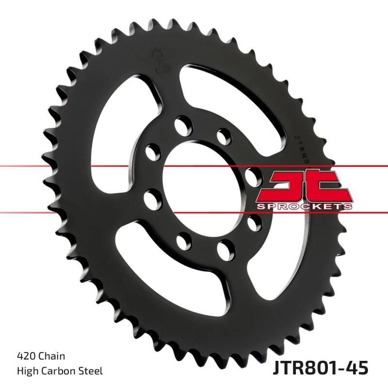corona moto jt sprockets de acero de 45 dientes jtr801 45