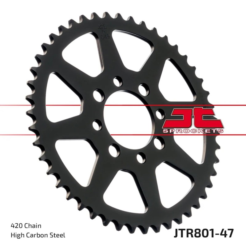 corona moto jt sprockets de acero de 47 dientes jtr801 47
