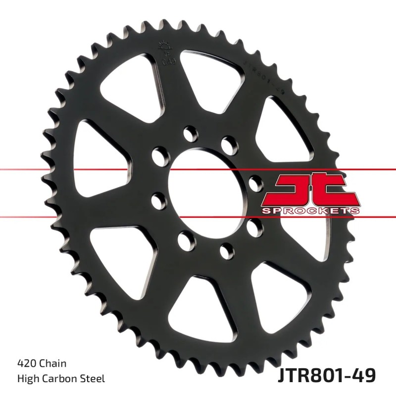 corona moto jt sprockets de acero de 49 dientes jtr801 49