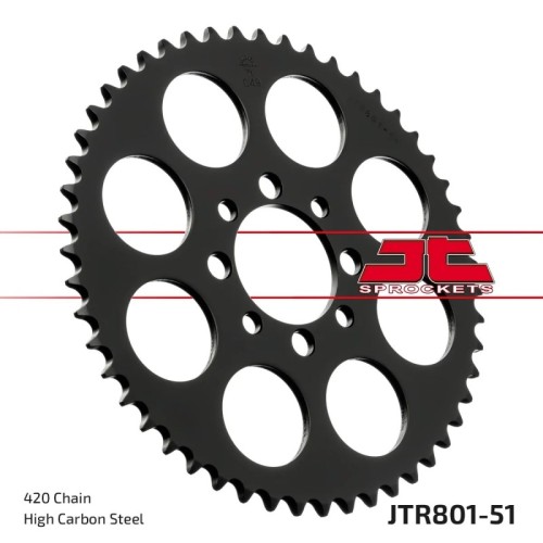 corona moto jt sprockets de acero de 51 dientes jtr801 51
