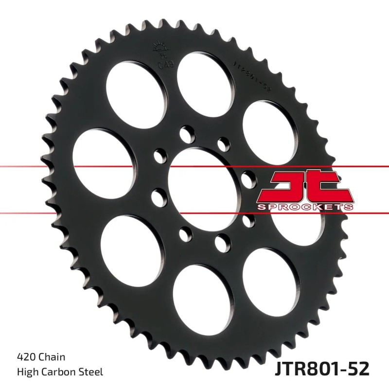 corona moto jt sprockets de acero de 52 dientes jtr801 52